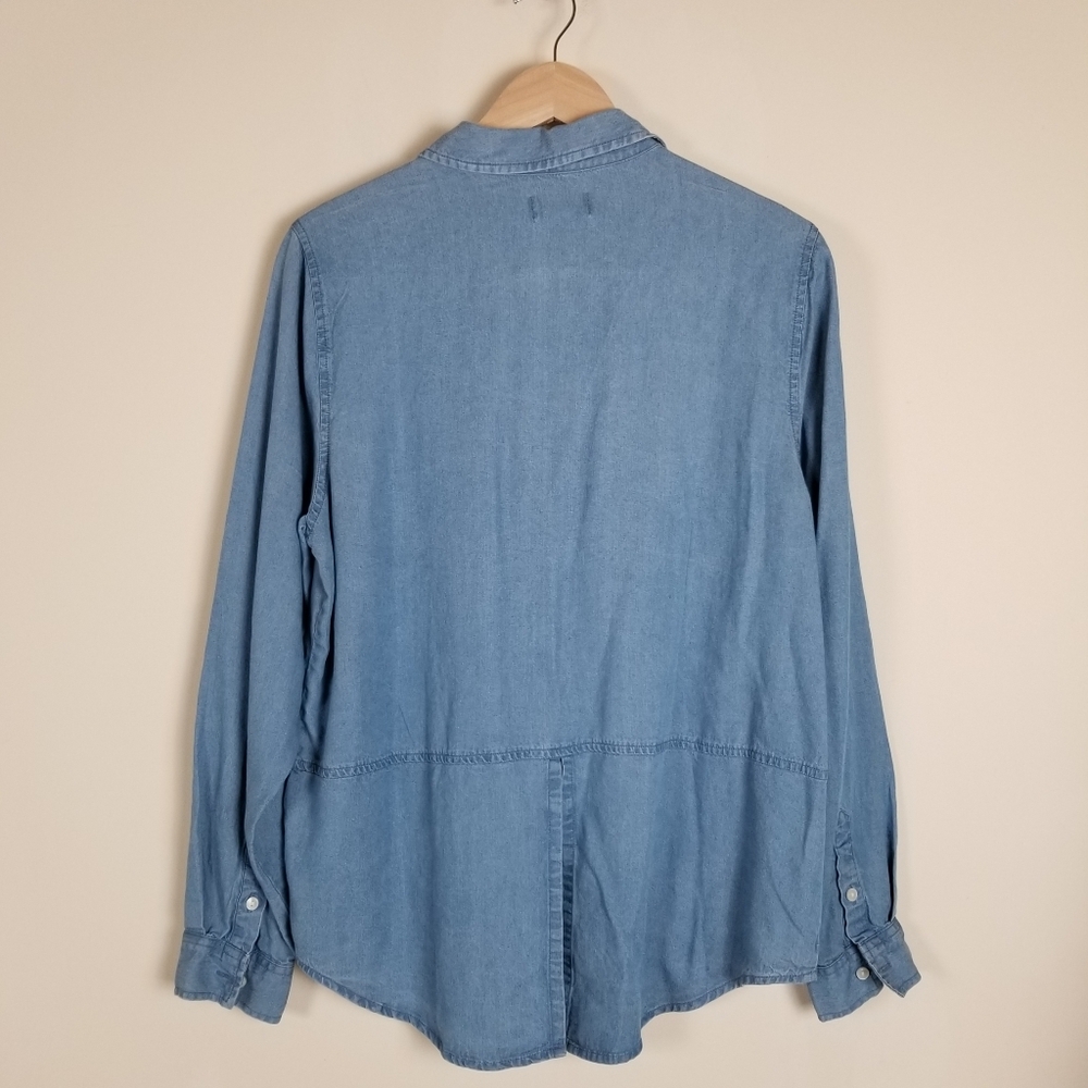 Lucky Brand Long Sleeve Tencel Shirt Top Large - Picture 3 of 3